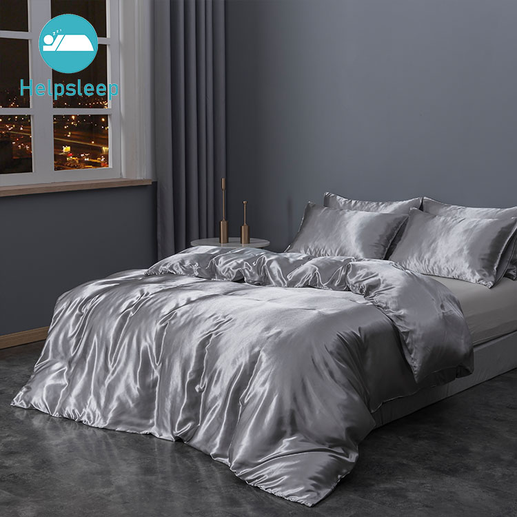 Rhino grey silk sheets queen factory bed linings-1