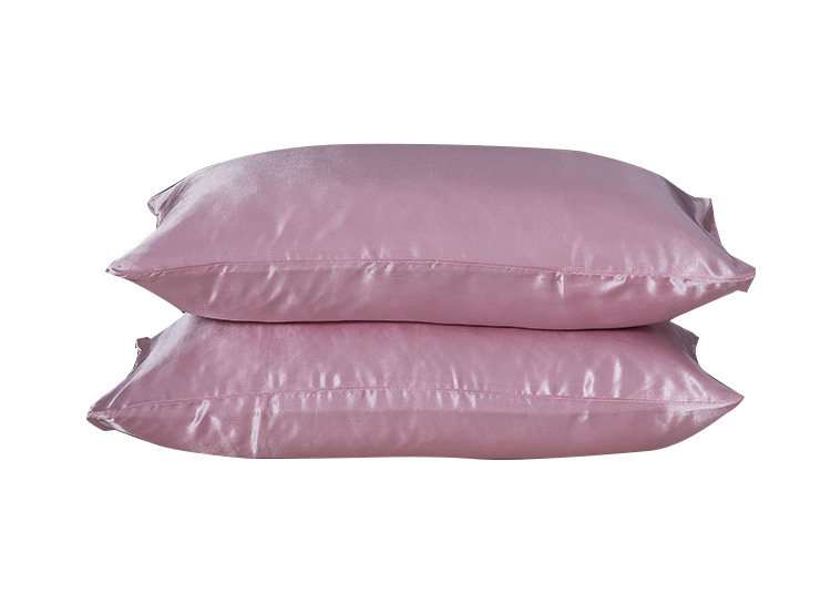 3 piece Sexy Satin Pink Duvet Cover set：1 Duvet Cover， 2 Pillow Cases.