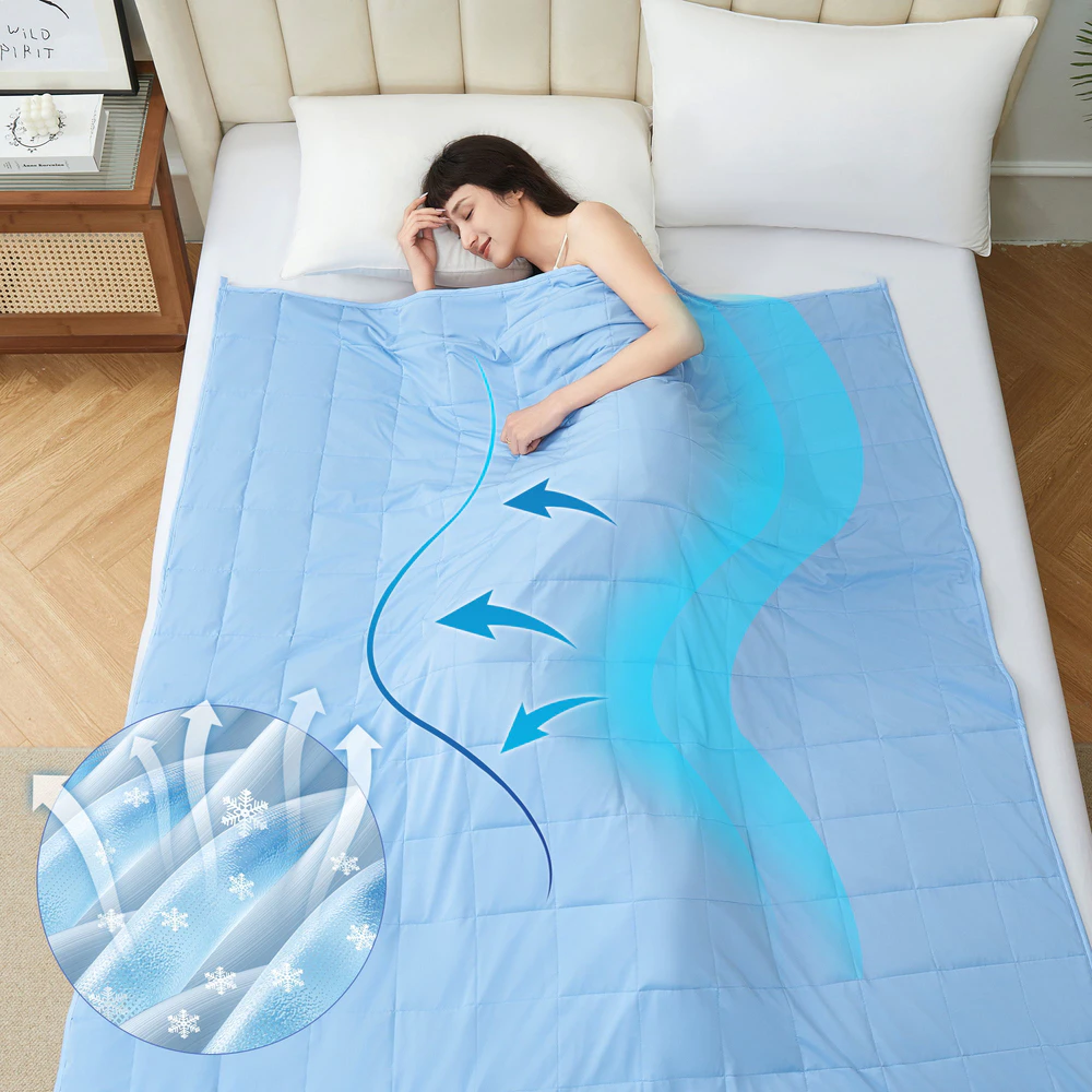 Custom summer cooling sensory gravity weighted blankets supplier manufacturer