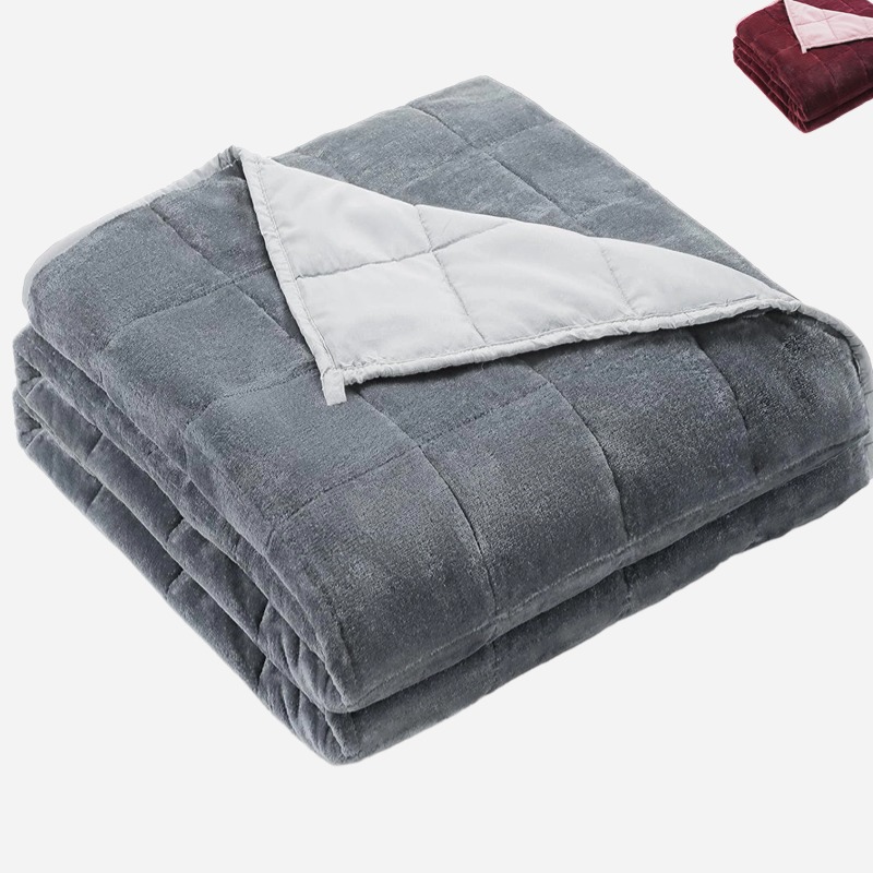 FREE SAMPLE Twin queen king size sherpa 10lbs 15lbs reduce autism anxiety gravity snsory weighted minky blanket sherpa blanket