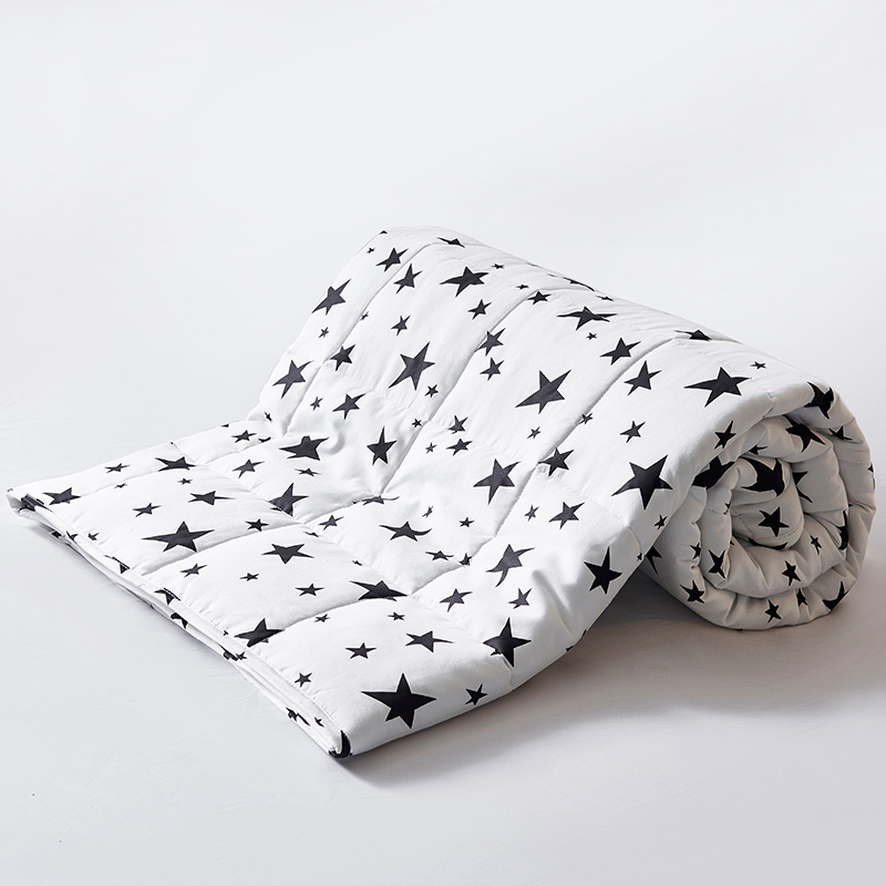 Queen size 25lbs sensory duvet covers Custom printing cotton weighted blanket with glass beads