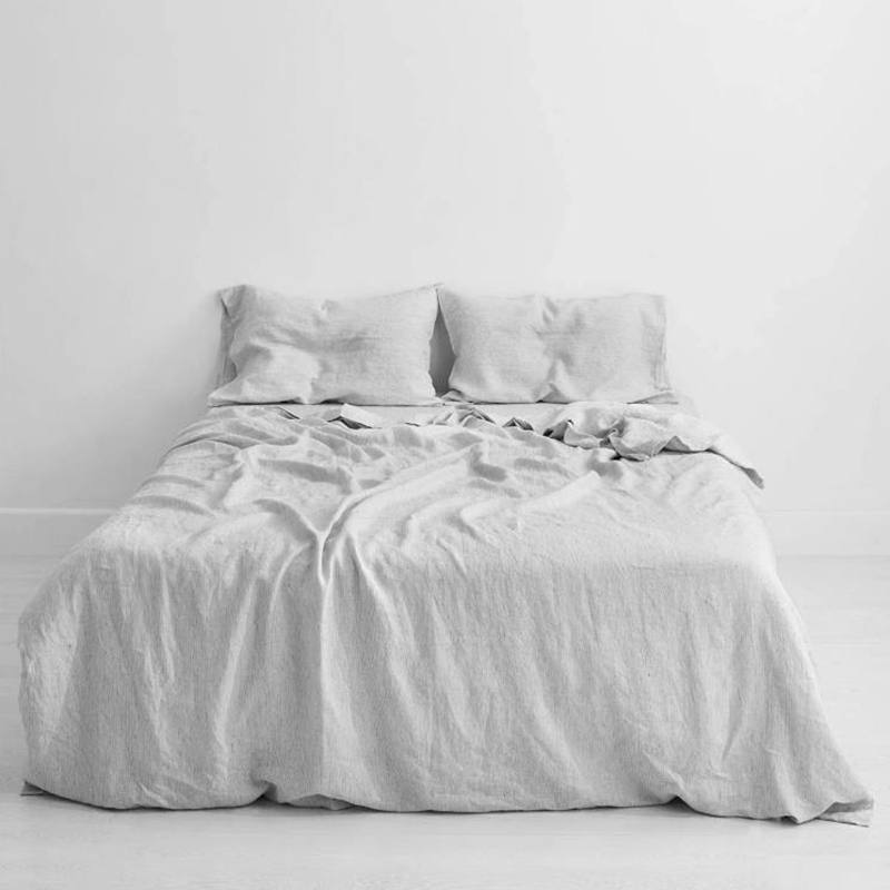 Pinstripe 100% Flax Linen Bedding Set