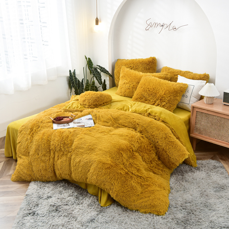 Faux fur duvet cover